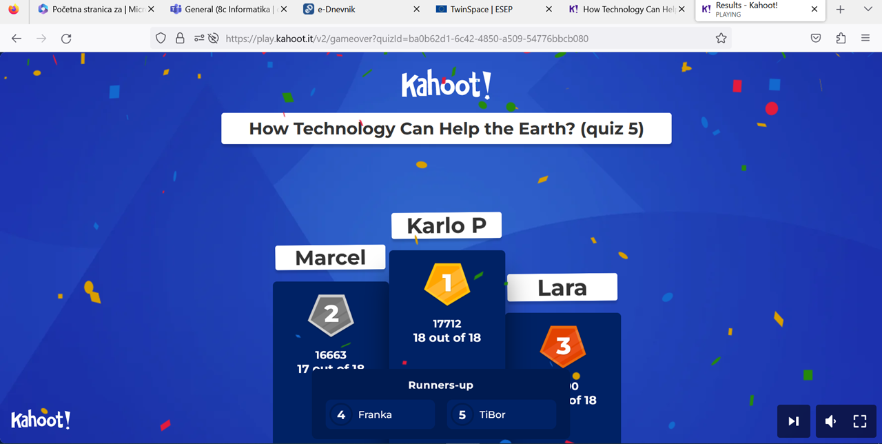Kahoot podium